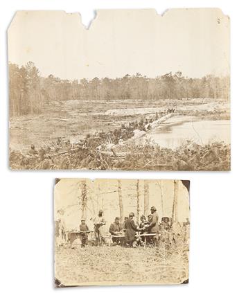 (CIVIL WAR--VERMONT.) Pair of illustrated letters by Captain John S. Tyler, and 5 related photographs.